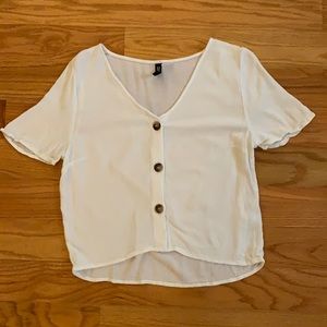 H&M Button Up White Top